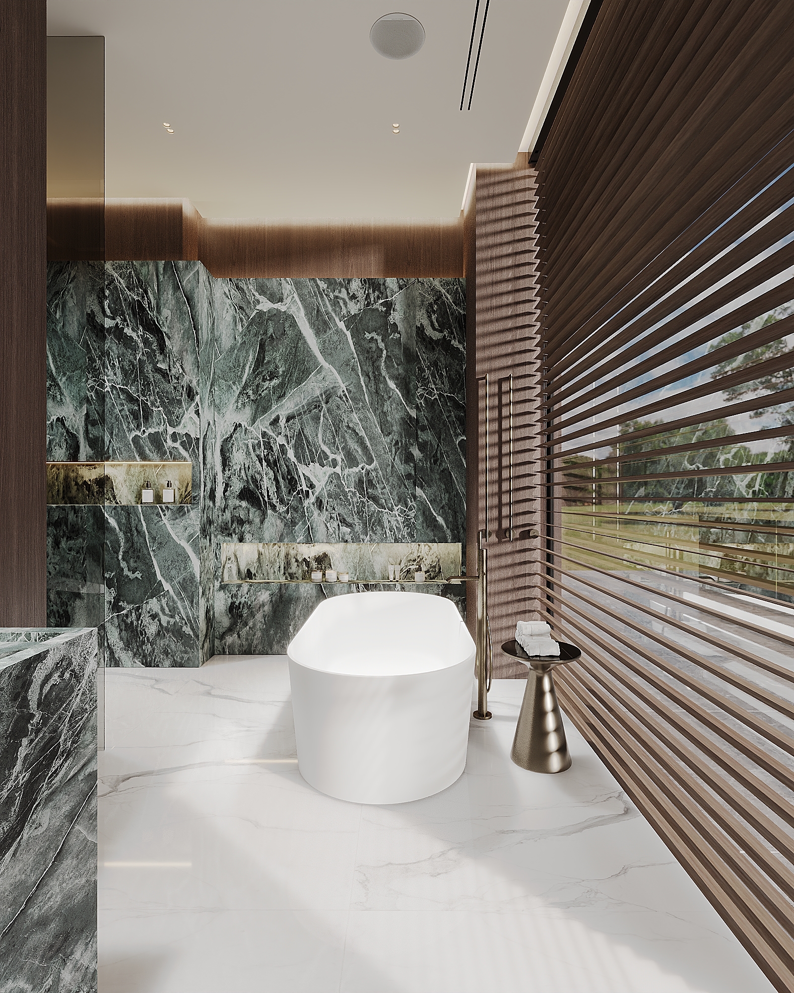 The interior of this three-story villa in Limassol — including a basement level with a wine room and home cinema — blends simplicity, scale, and refinement