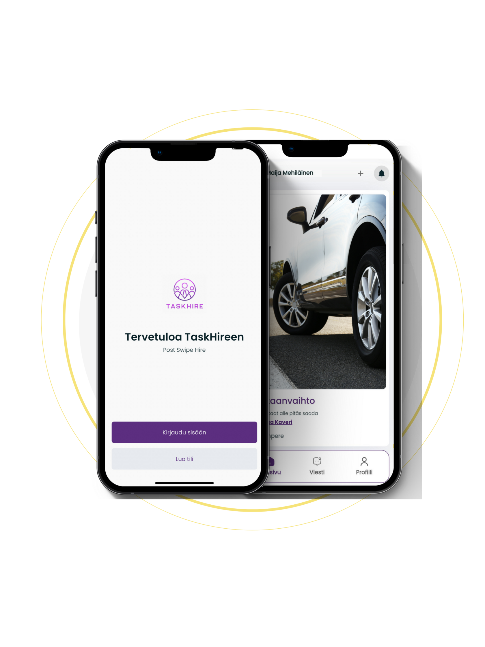 TaskHire sovellus keikkatöihin ja tekijän palkkaamiseen