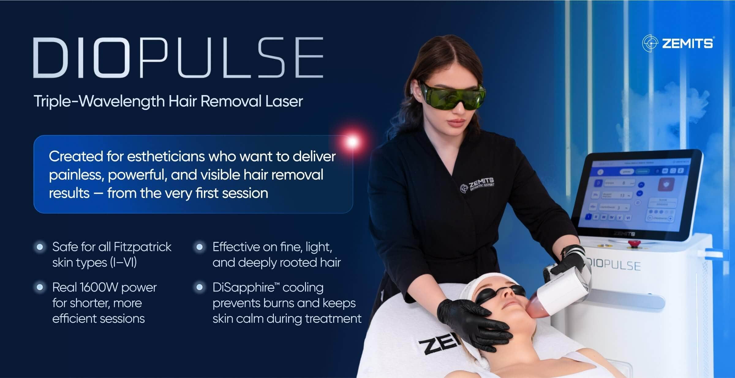 Zemits DioPulse | Triple-Wavelength Hair Removal Laser 755nm