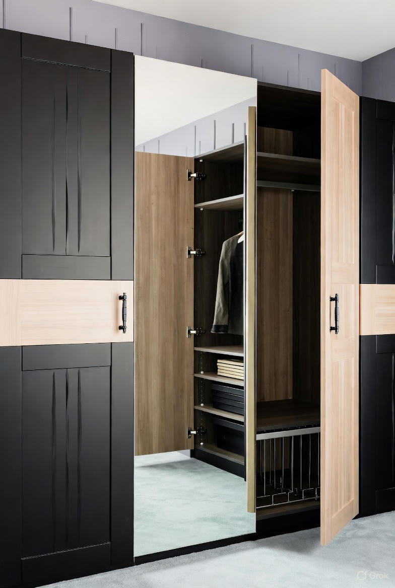 Custom fitted wardrobes integrated seamlessly into a bedroom