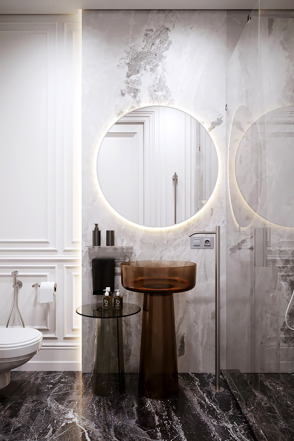 This compact 80 m² apartment is located in a building on the waterfront in the historic center of Moscow