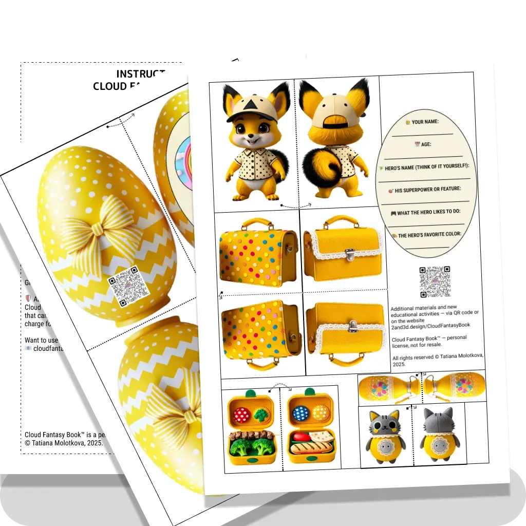 Character Squirrel lightning and his things with a questionnaire Yellow