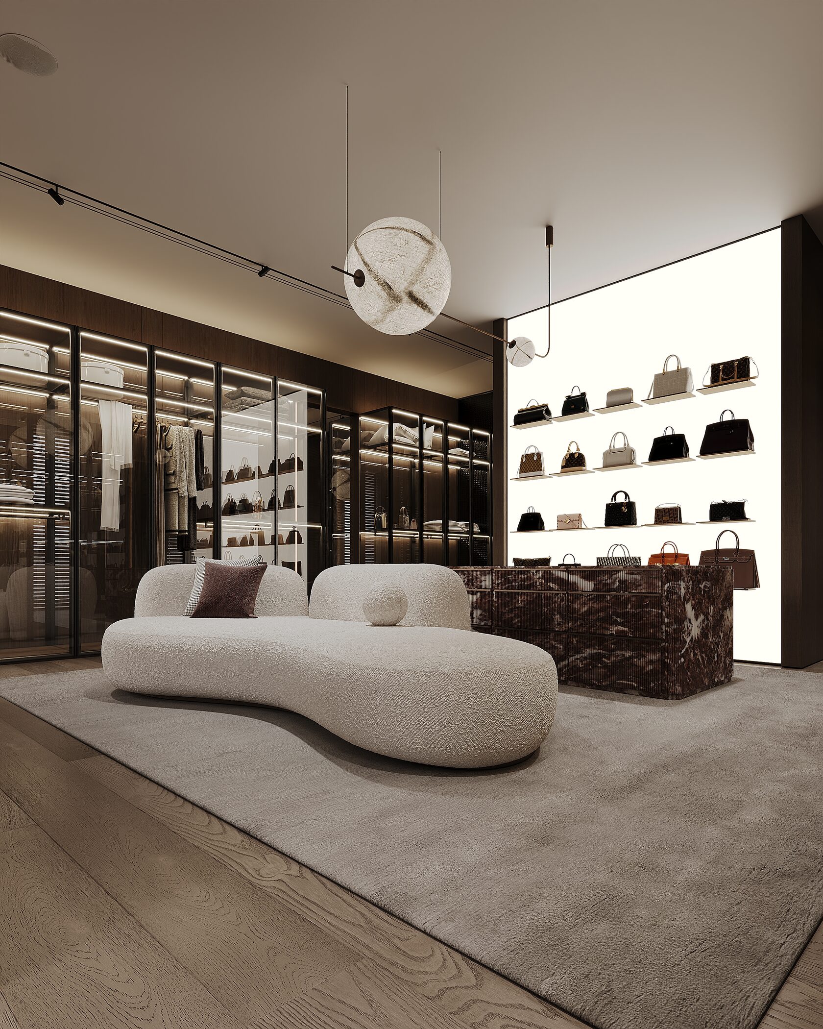 The interior of this three-story villa in Limassol — including a basement level with a wine room and home cinema — blends simplicity, scale, and refinement