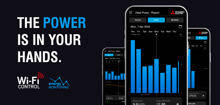 Heat pump app control interface