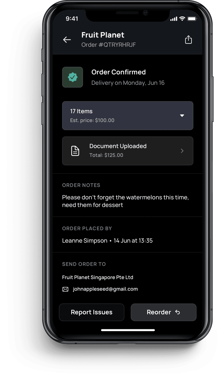 Dark theme iOS app design