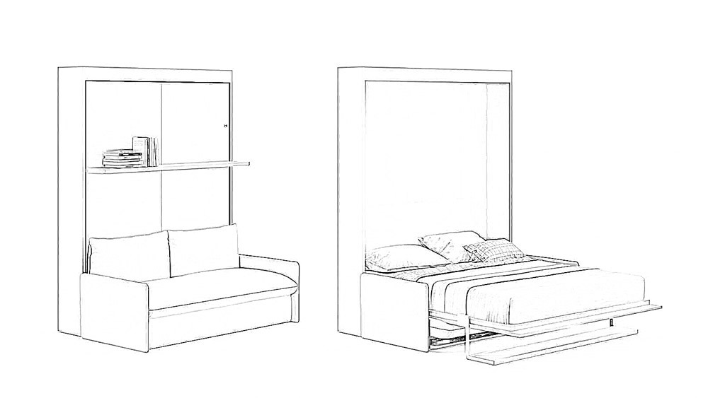шкаф кровать с диваном трансформер 