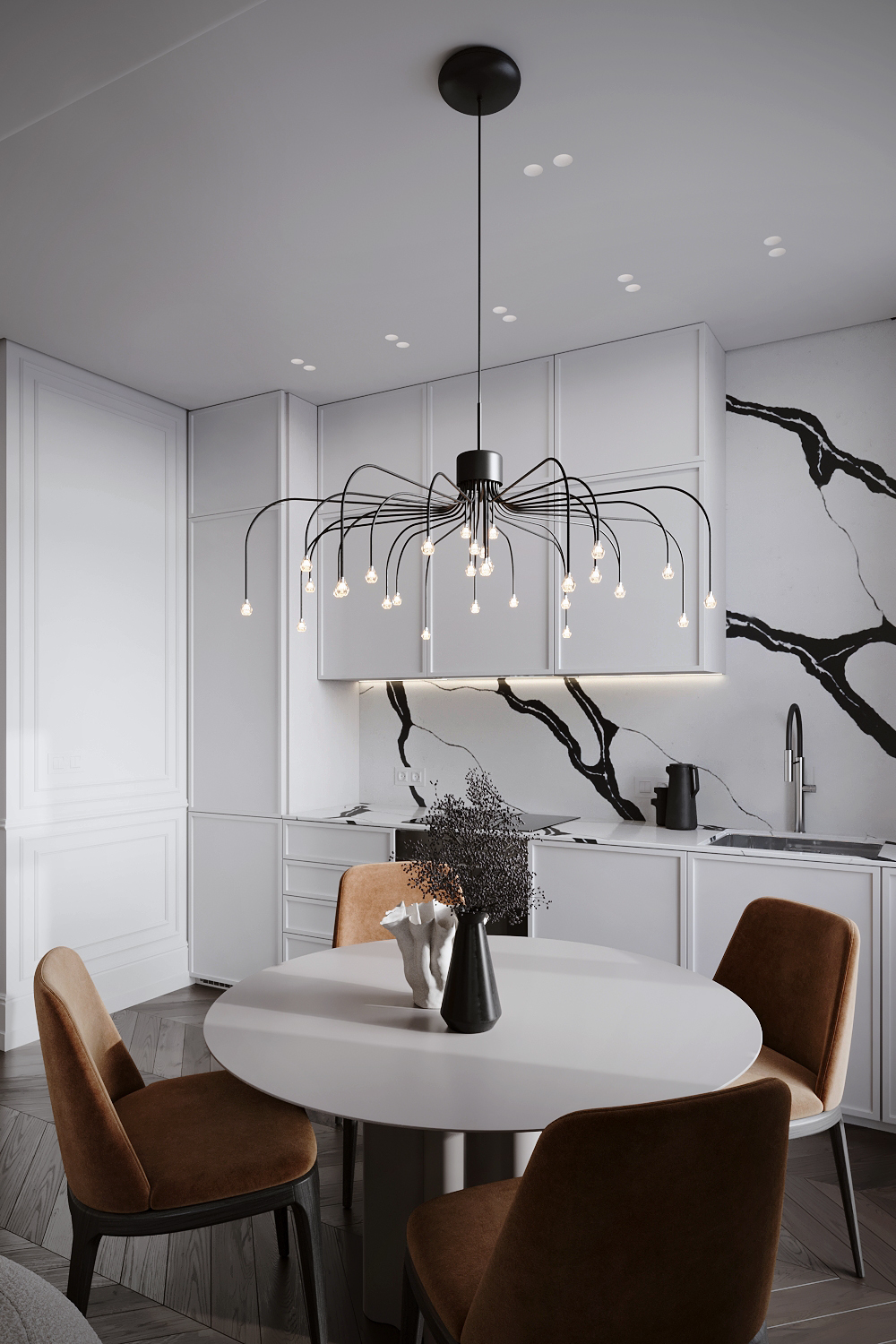 This compact 80 m² apartment is located in a building on the waterfront in the historic center of Moscow