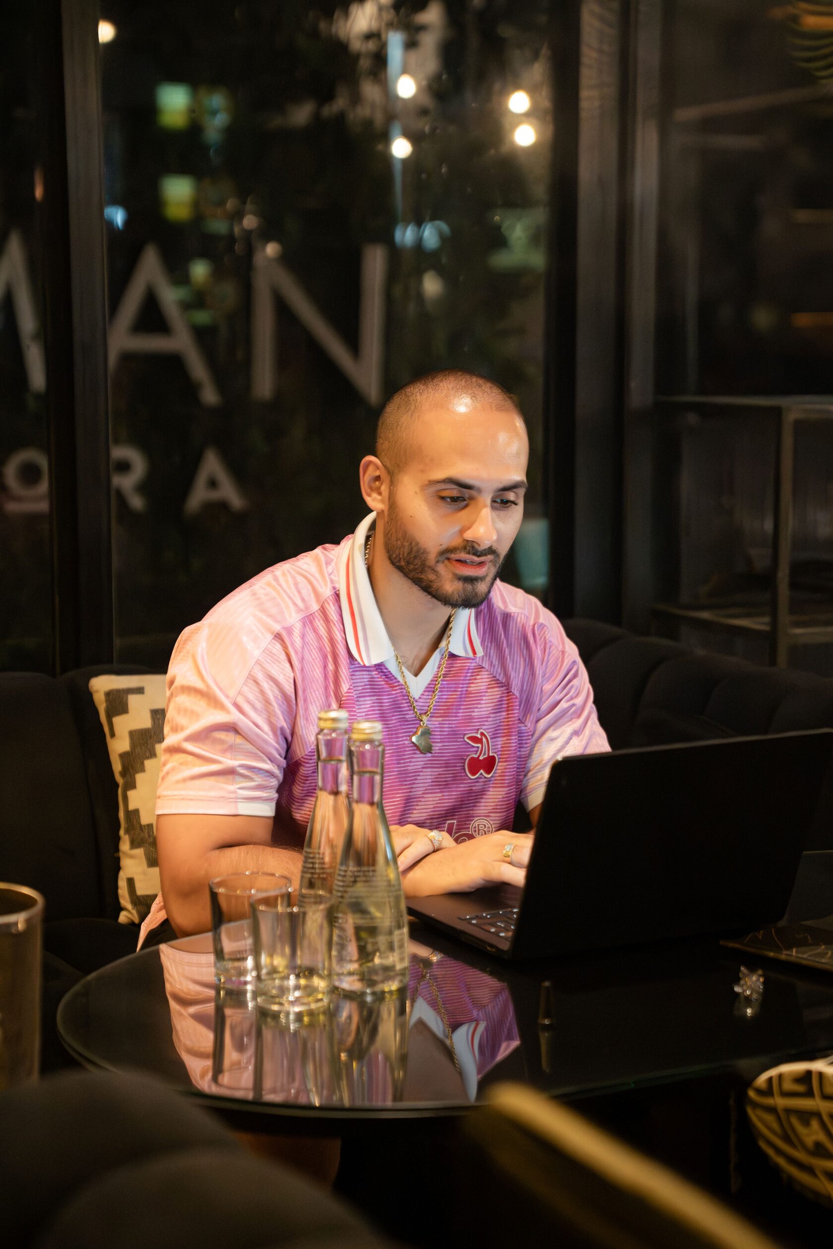 Working on laptop at Eden Canggu