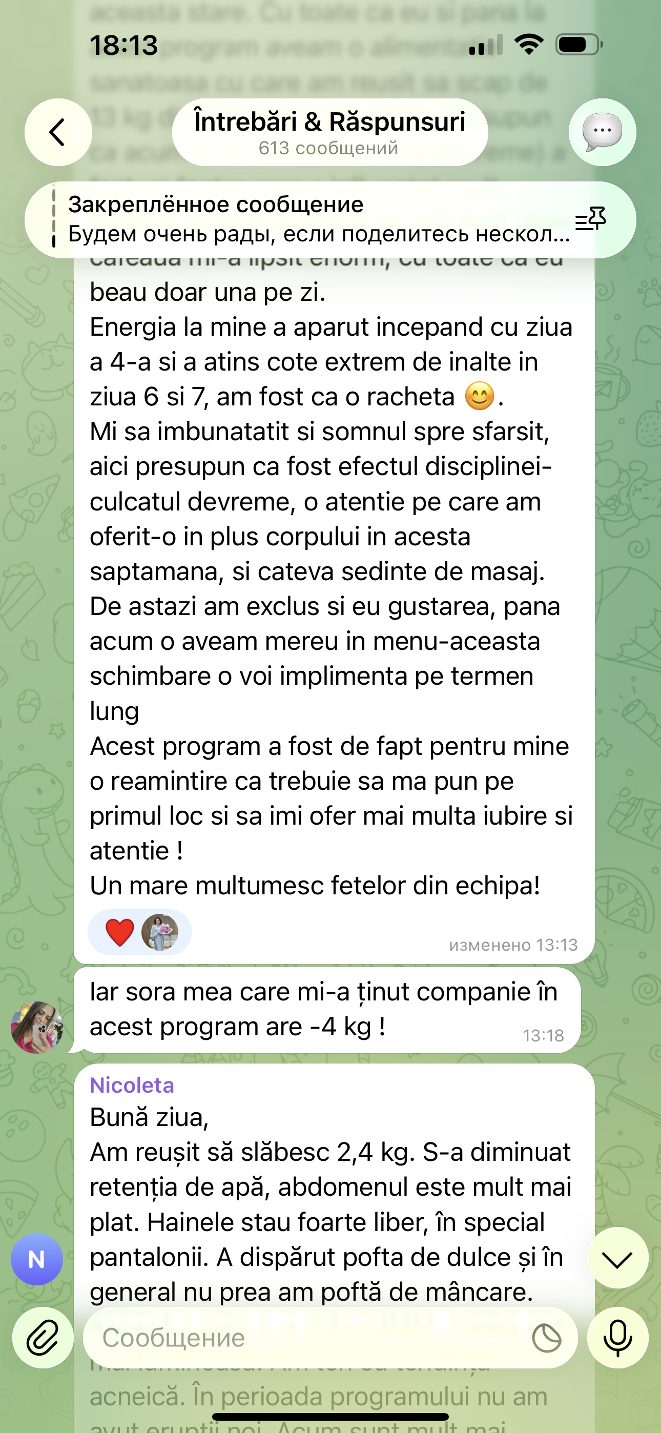 Recenzie din chatul programului 8