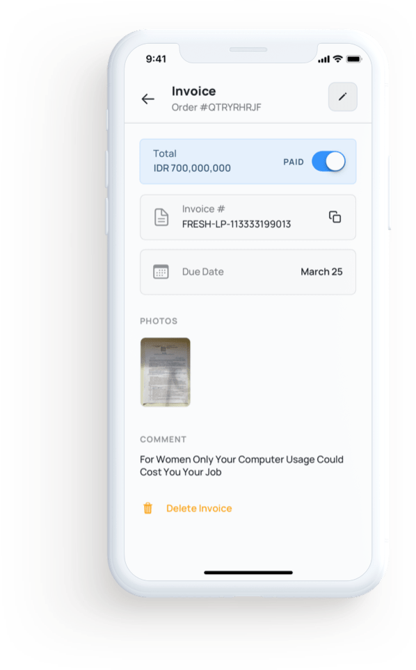 Invoice iOS app design