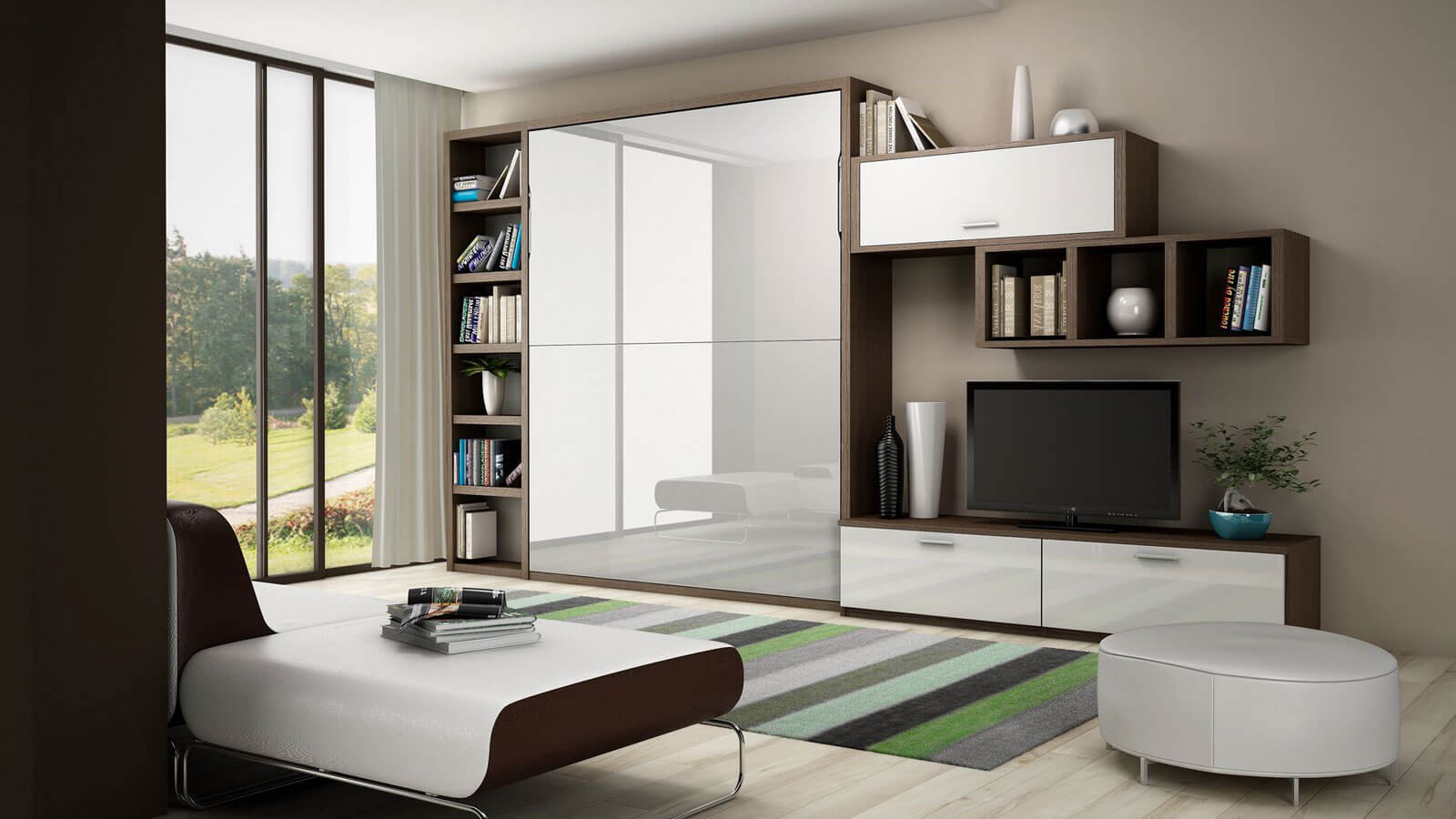 Кровати интегрированные в шкаф