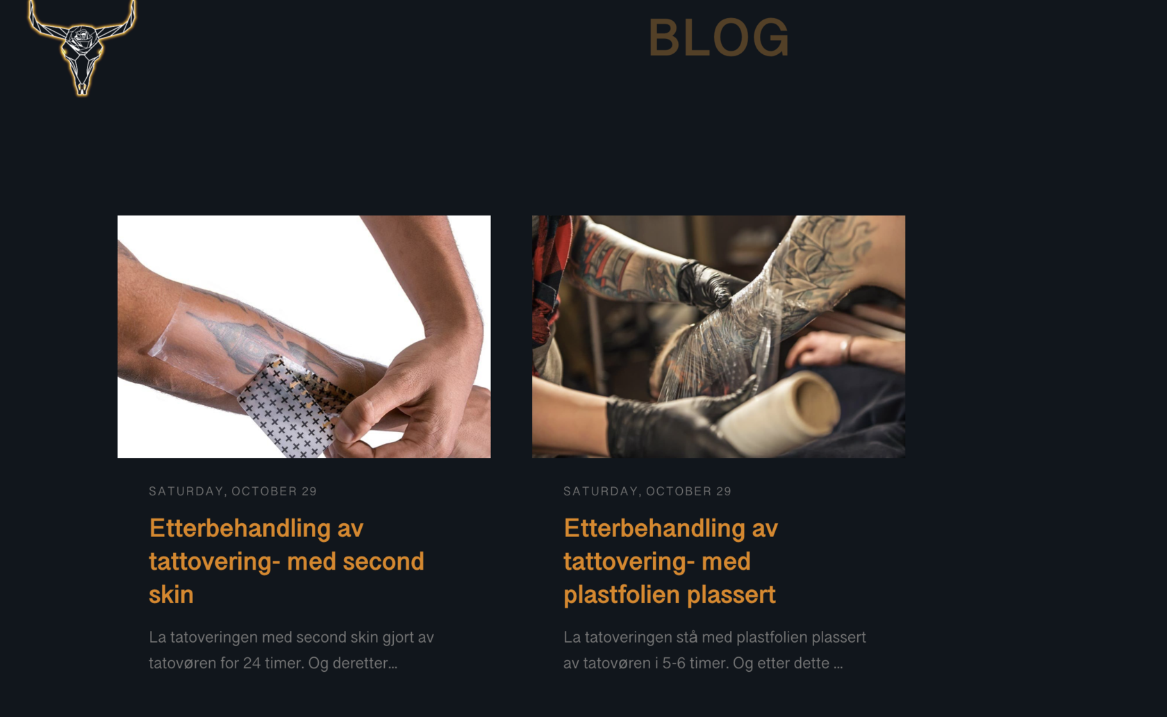 Taurus Ink Etterbehandling av tatovering – med og uten second skin | Taurus Ink