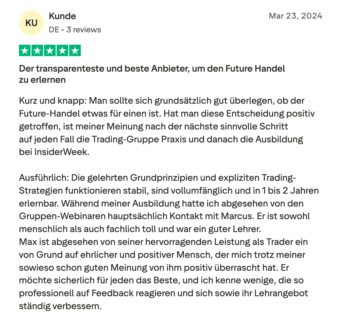 Teilnehmer-Bewertung