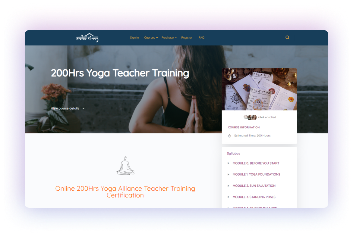 Online yoga teacher training accredited by Yoga Alliance