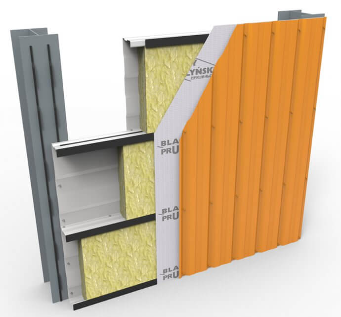 Сендвіч-панель із застосуванням внутрішньої стінової касети ВСК