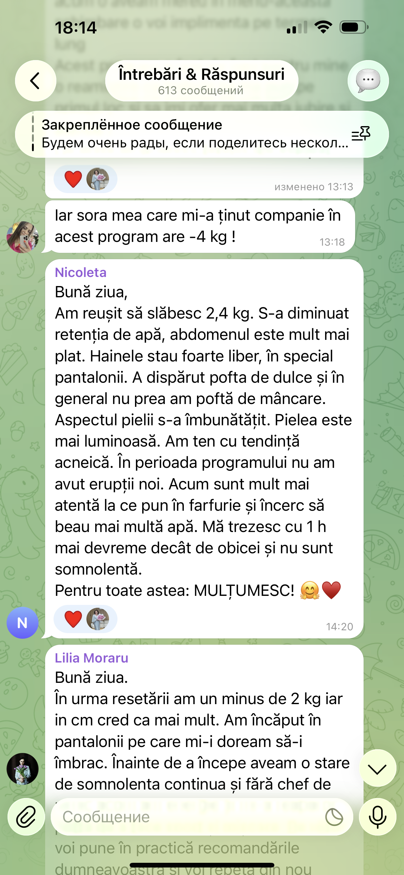 Recenzie din chatul programului 9