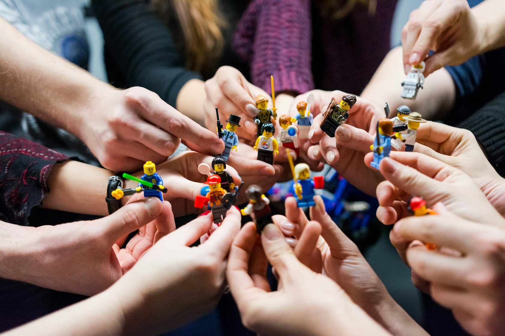 Children building LEGO simple machines