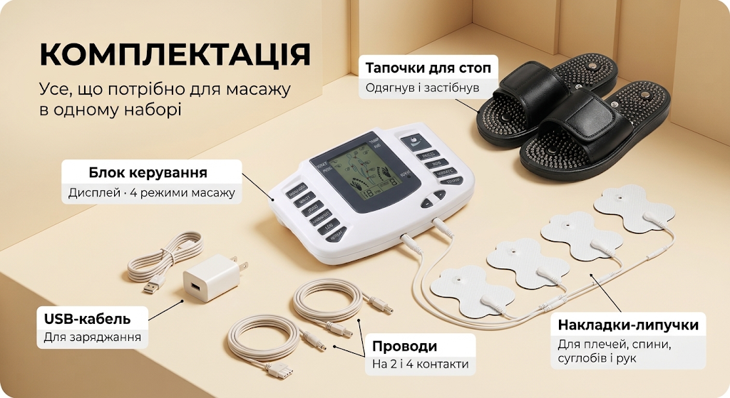 Комплектація масажера