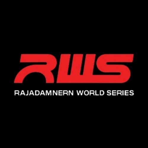 Official RWS Rajadamnern World Series logo in red and black, representing elite Muay Thai events at Rajadamnern Stadium Bangkok, book official tickets with MuayTix