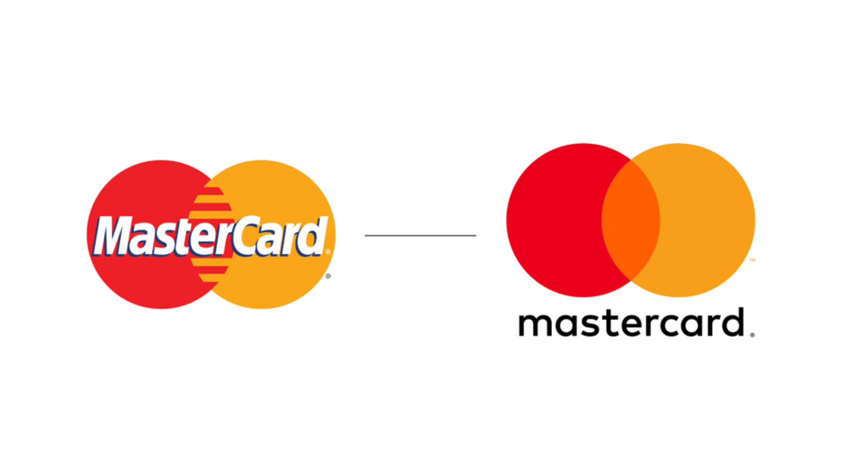Mastercard overlapping red and yellow circles logo rebrand