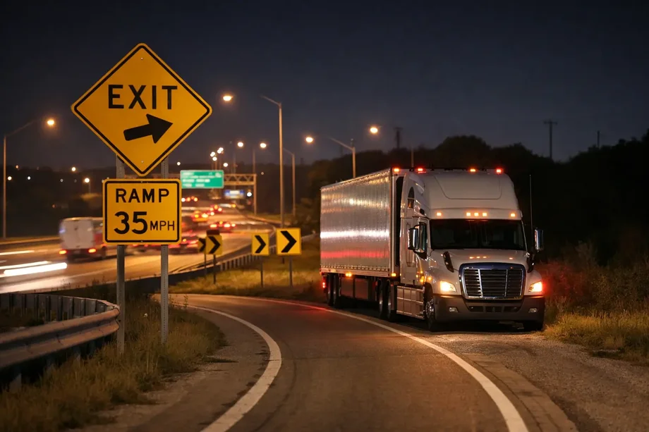 Most Truckers Avoid Parking on Highway Ramps
