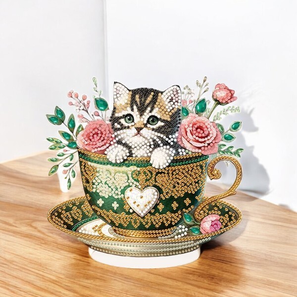 Y02072 - Алмазная мозаика «котик в чашке»