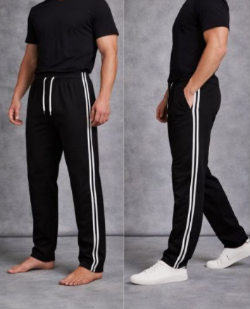 Чоловічі спортивні штани з лампасами чорні SHiLA