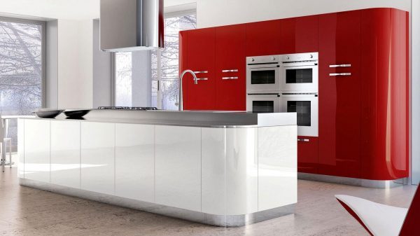 радиусные кухни из пластика 