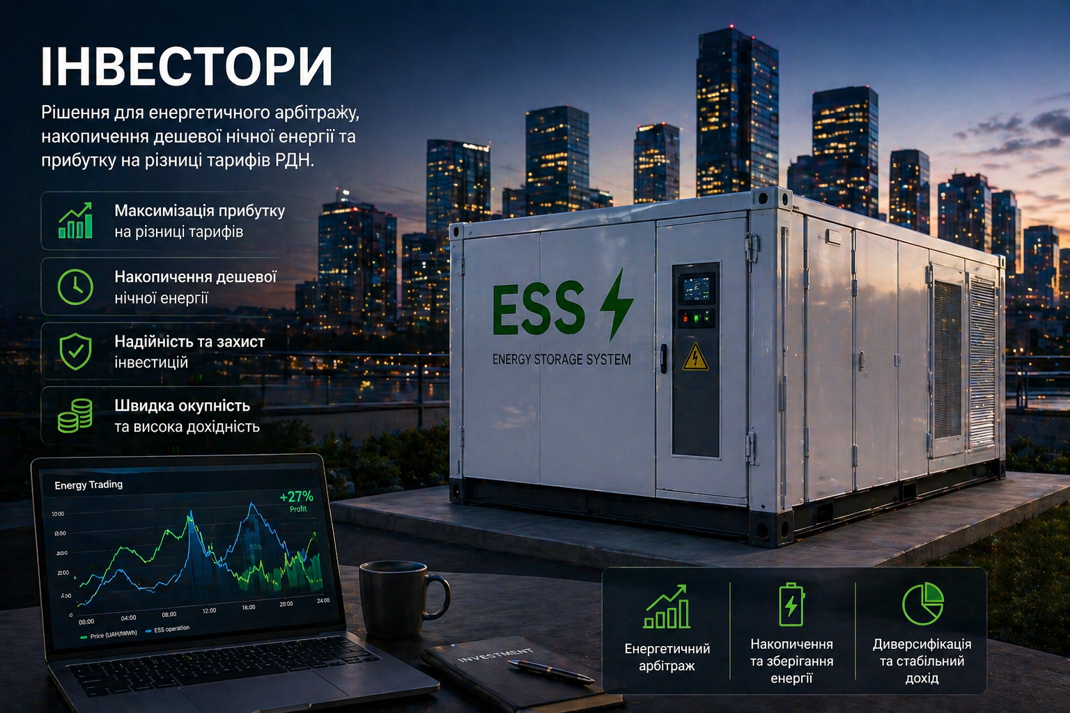 ESS рішення для інвесторів