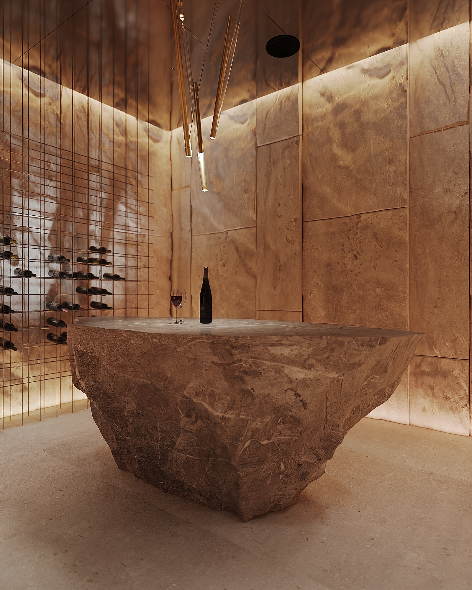 The interior of this three-story villa in Limassol — including a basement level with a wine room and home cinema — blends simplicity, scale, and refinement