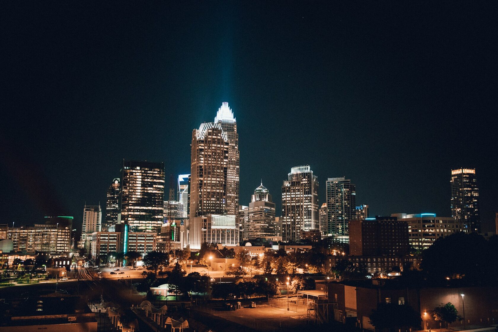 Charlotte, North Carolina skyline at dusk