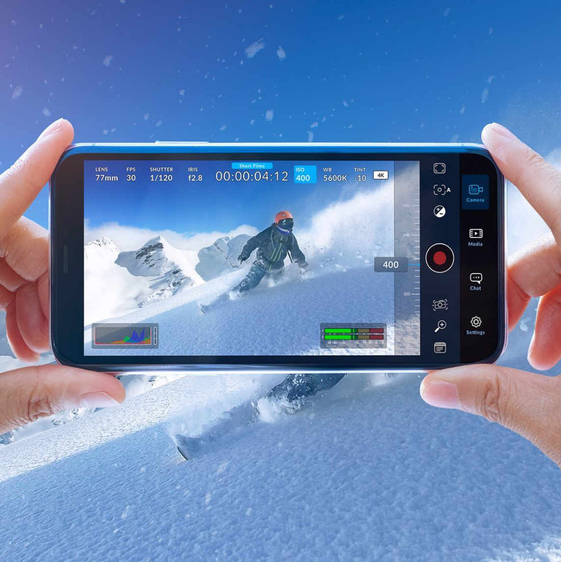 LUT Mobile — telefon cu interfață de filmare cinematică