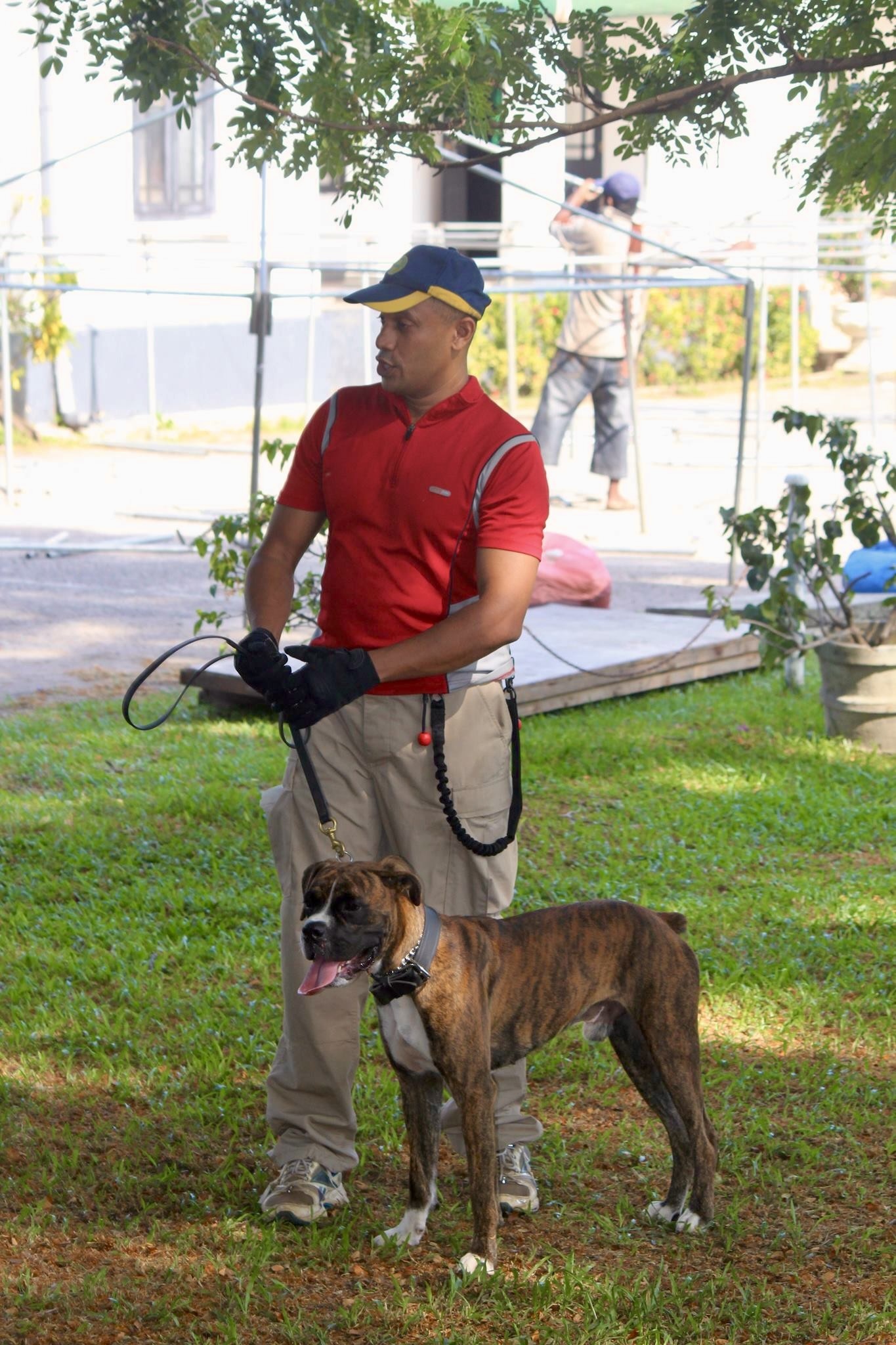 VONFIDEL K9 trained working dog and handler in controlled field environment