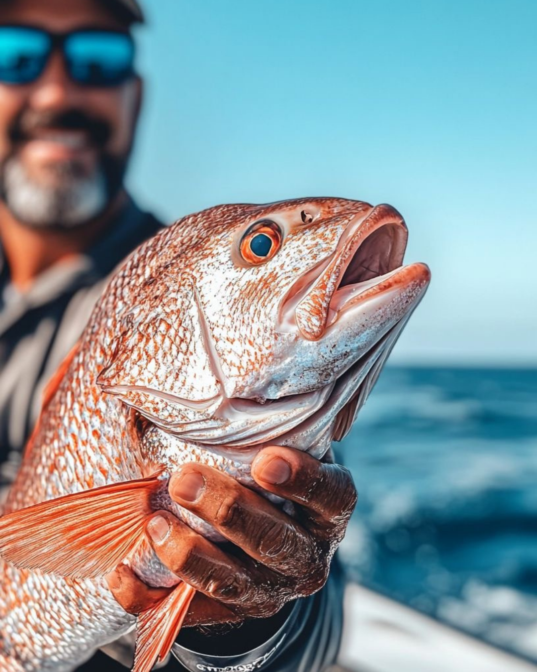 Мужчина с большой рыбой на морской рыбалке на Пхукете