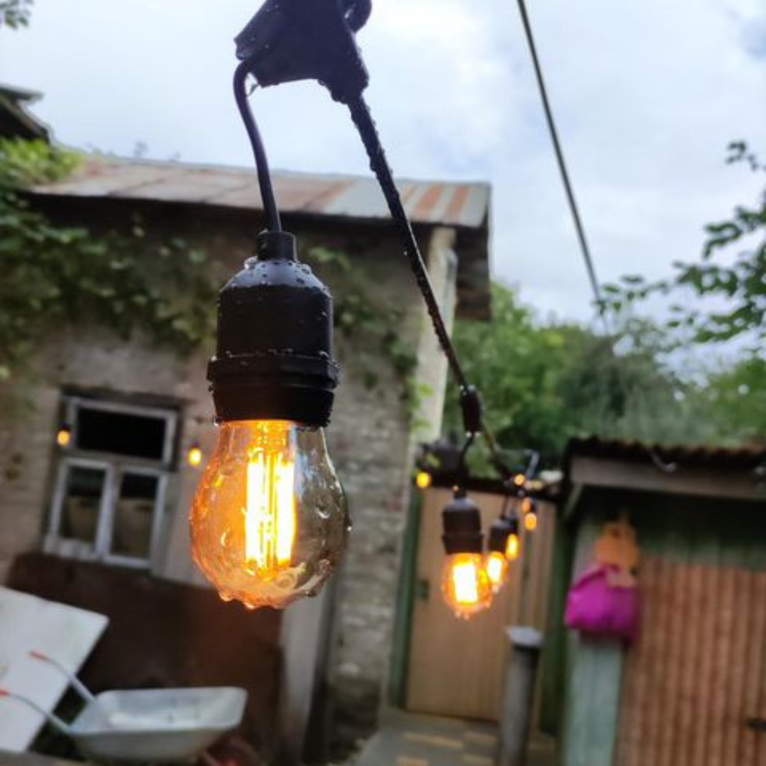 Професійна вулична гірлянда Вінтаж (янтарна лампа)