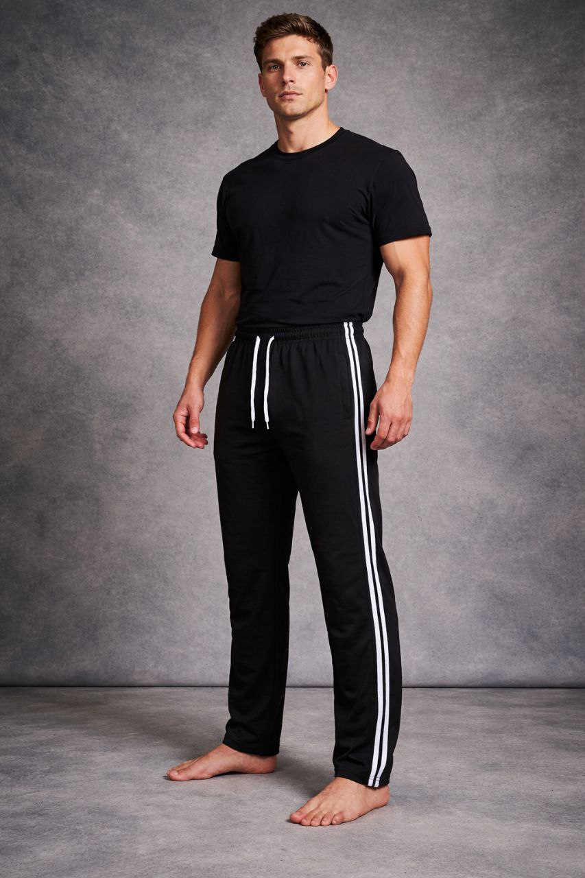 Чоловічі чорні спортивні штани з лампасами SHiLA