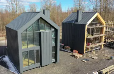 обробка каркасу, установка вікон та дверей