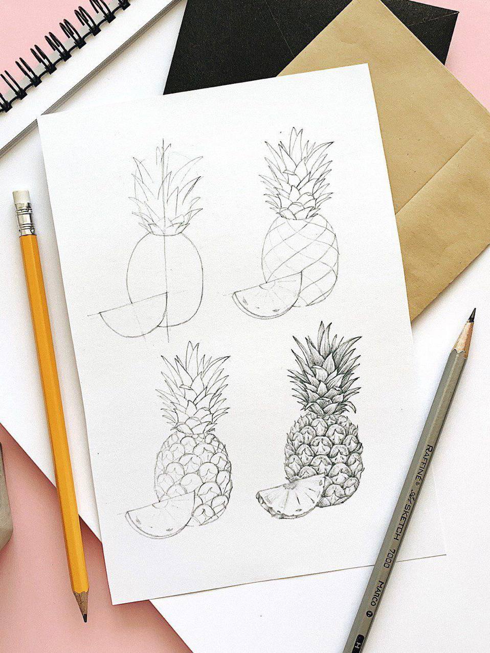 скетчинг простым карандашем