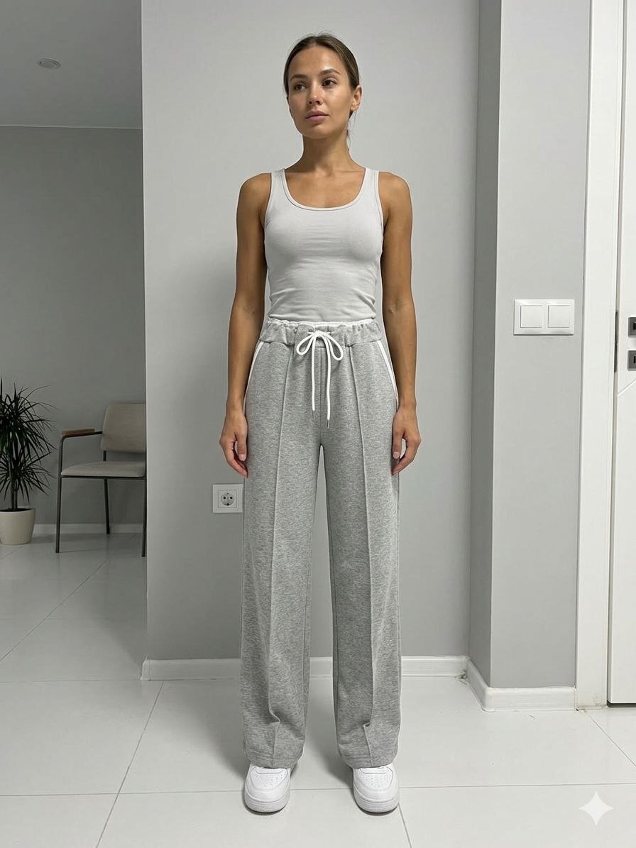 Стильні жіночі сірі штани палаццо зі стрілками