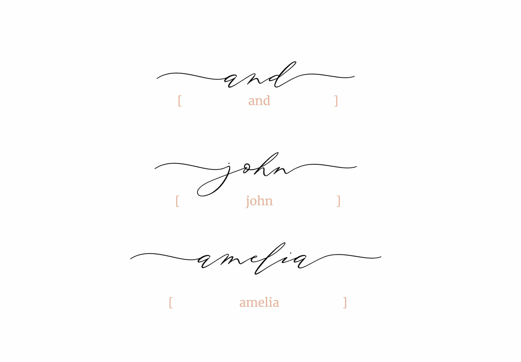 Wedding script, Letter K