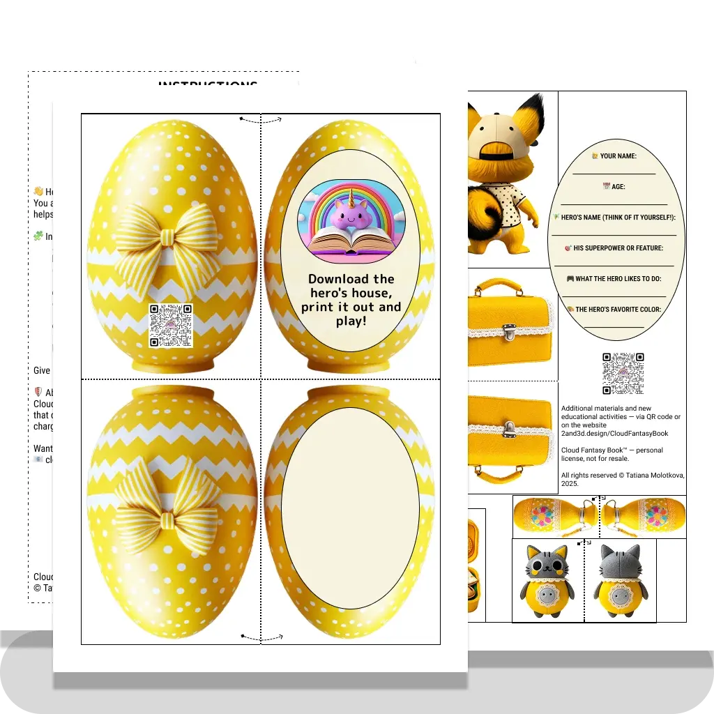 Character Squirrel lightning and his things with a questionnaire Yellow
