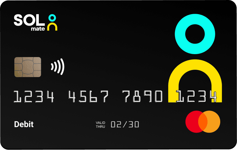 A Solmate banking card for mobile financial services