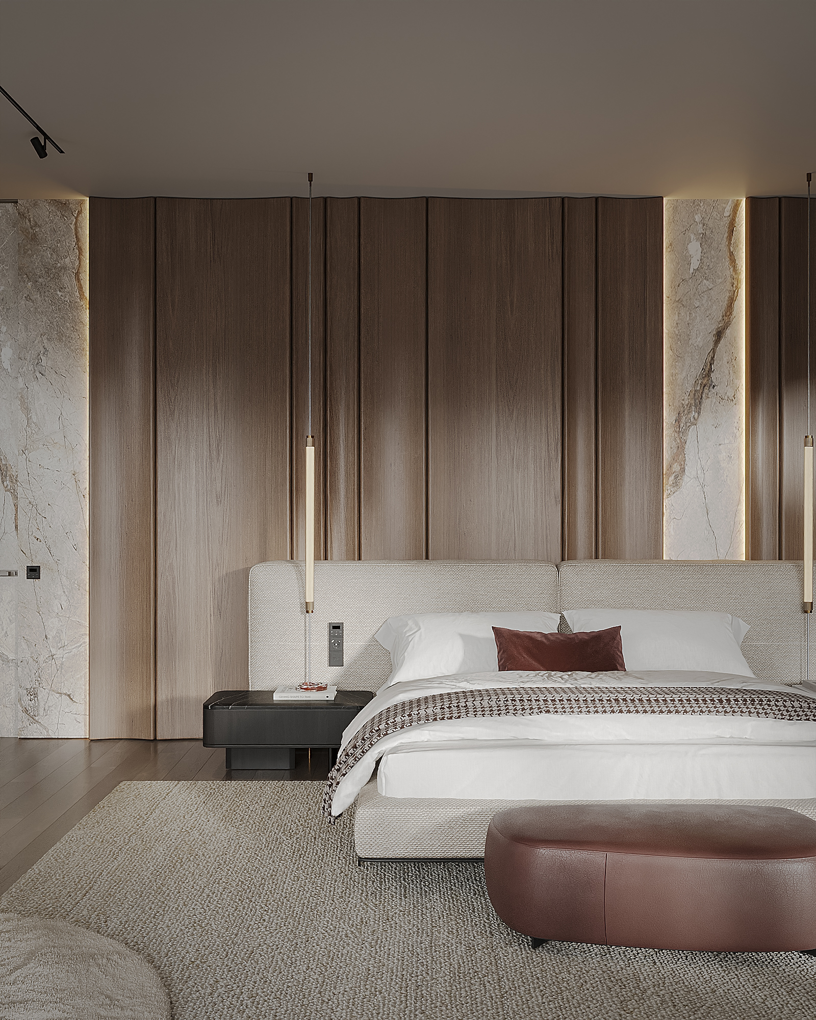 The interior of this three-story villa in Limassol — including a basement level with a wine room and home cinema — blends simplicity, scale, and refinement