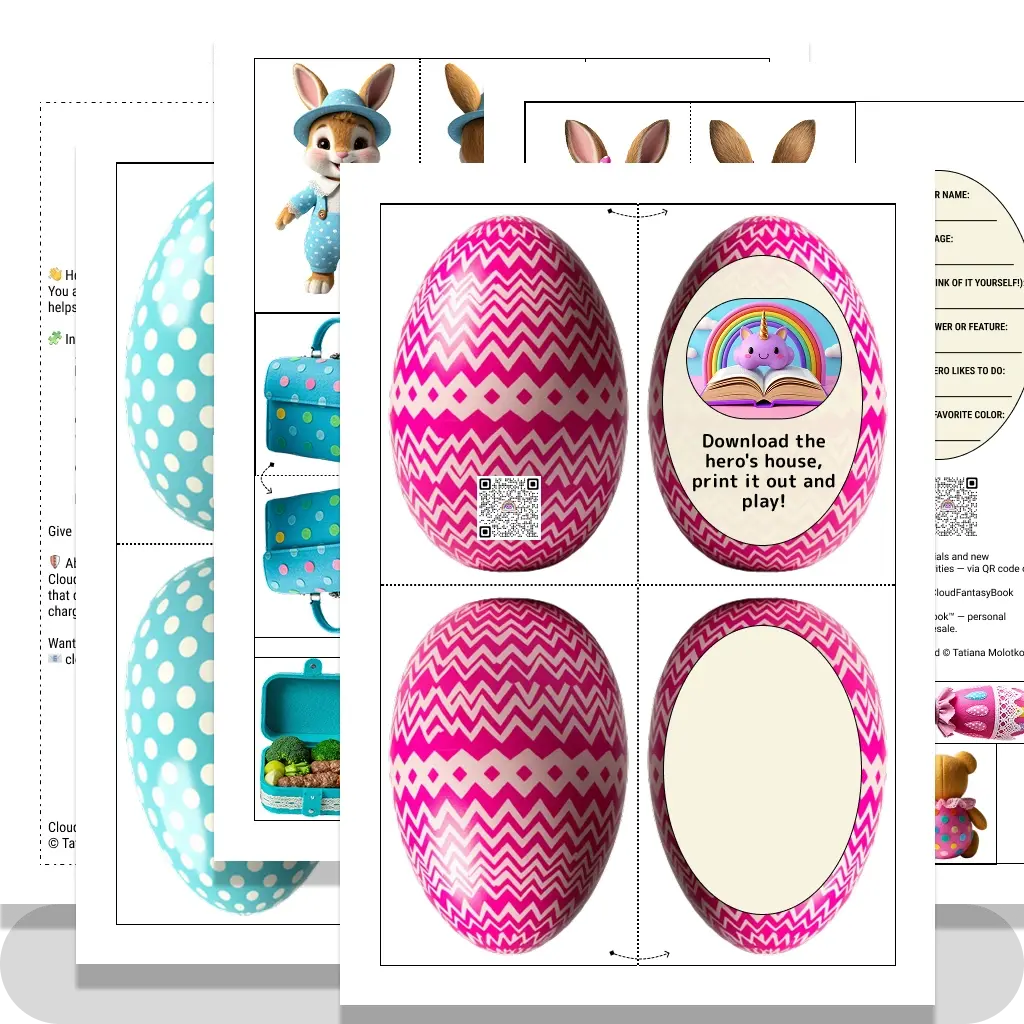 Character Bunny and his things with a questionnaire