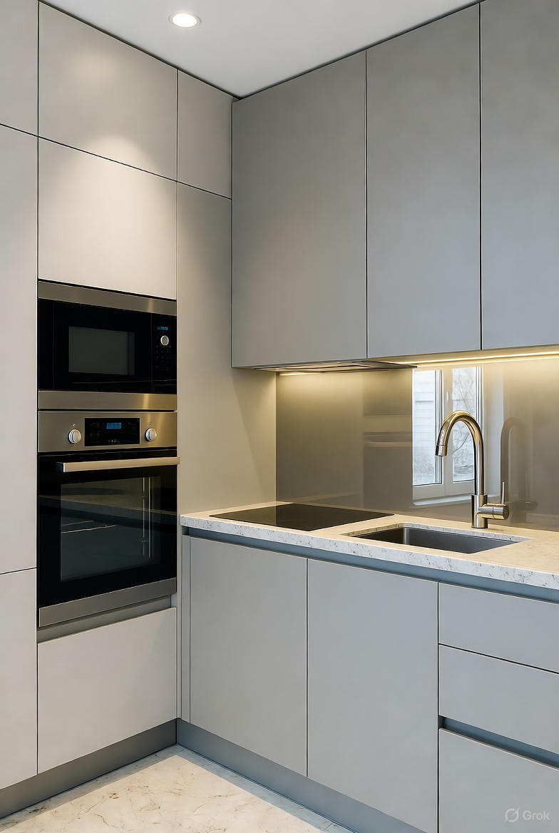 Sleek modern handleless kitchen design