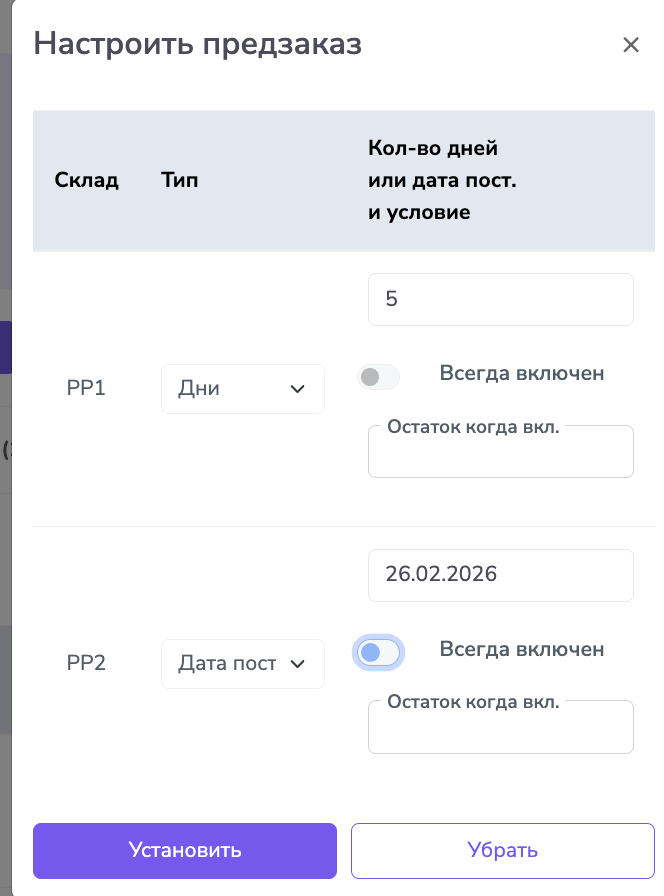 Порог остатка