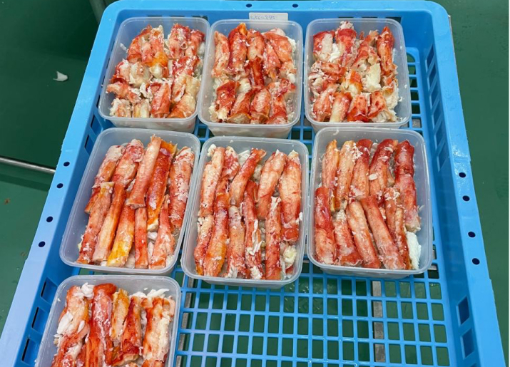 King crab meat combo shoulder meat + carpus production