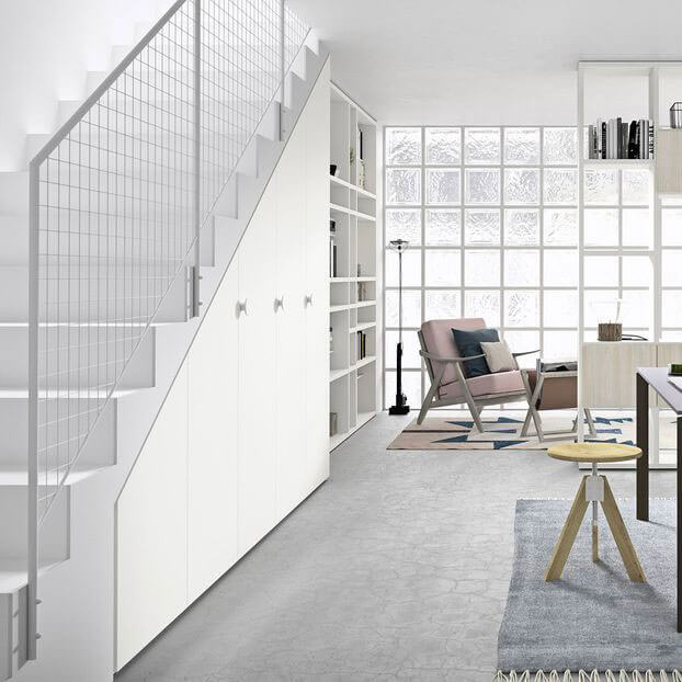 встроенные шкафы под лестницей фото 