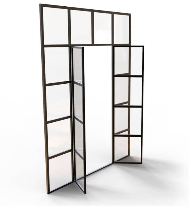 Перегородка Лофт з металу і скла