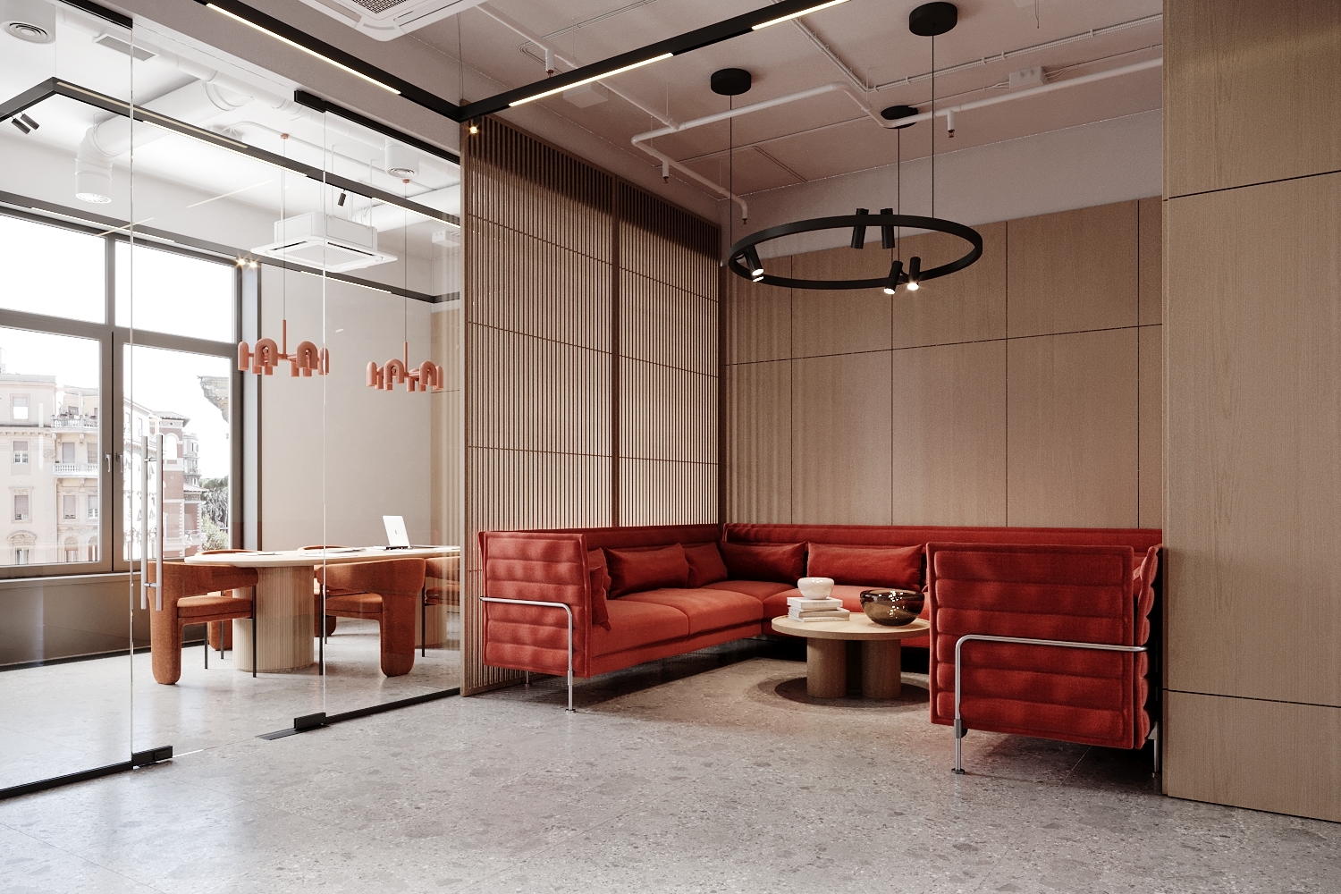 This modern office for a young IT company is located in the historic 